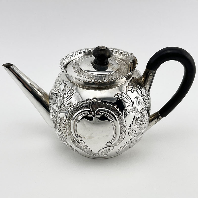 Pretty Victorian Sterling Silver Bachelor Style Teapot (1876)