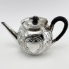 Pretty Victorian Sterling Silver Bachelor Style Teapot (1876)