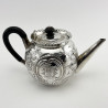 Pretty Victorian Sterling Silver Bachelor Style Teapot