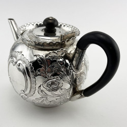 Pretty Victorian Sterling Silver Bachelor Style Teapot