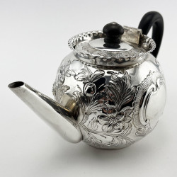 Pretty Victorian Sterling Silver Bachelor Style Teapot