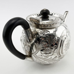 Pretty Victorian Sterling Silver Bachelor Style Teapot