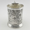 Decorative Victorian Silver Plated Mug Depicting Mother and Child