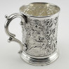 Decorative Victorian Silver Plated Mug Depicting Mother and Child