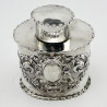 Pretty Victorian Oval Sterling Silver Tea Caddy with Pull Off Lid