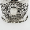 Pretty Victorian Oval Sterling Silver Tea Caddy with Pull Off Lid