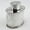 Pretty Victorian Oval Sterling Silver Tea Caddy with Pull Off Lid