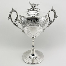 Impressive Victorian Silver Plated Lidded Trophy Cup (c.1895)
