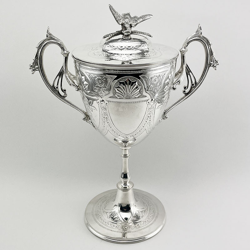 Impressive Victorian Silver Plated Lidded Trophy Cup (c.1895)