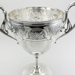 Impressive Victorian Silver Plated Lidded Trophy Cup