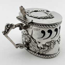 Rare and Unusual Edwardian Sterling Silver Mustard Pot