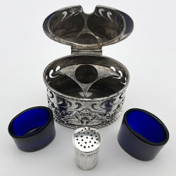 Rare and Unusual Edwardian Sterling Silver Mustard Pot