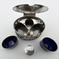 Rare and Unusual Edwardian Sterling Silver Mustard Pot