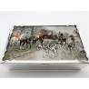 Silver Plated Cigar or Trinket Box Depicting a Hunting Scene on the Lid