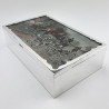Silver Plated Cigar or Trinket Box Depicting a Hunting Scene on the Lid