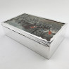 Silver Plated Cigar or Trinket Box Depicting a Hunting Scene on the Lid