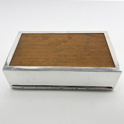 Silver Plated Cigar or Trinket Box Depicting a Hunting Scene on the Lid