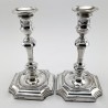 Pair of George II Style Sterling Silver Candlesticks 1929
