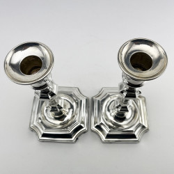 Pair of George II Style Sterling Silver Candlesticks