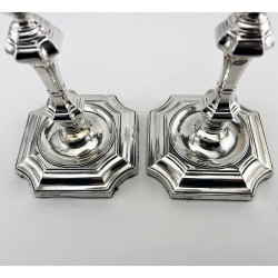 Pair of George II Style Sterling Silver Candlesticks