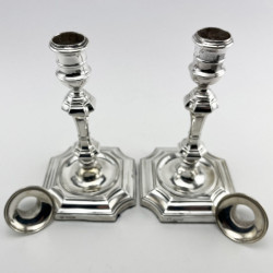 Pair of George II Style Sterling Silver Candlesticks