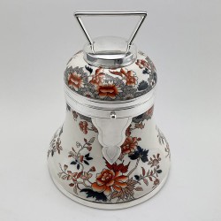 Bell Shaped Copeland China and Silver Plated Biscuit Barrel c.1885