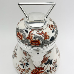 Bell Shaped Copeland China and Silver Plated Biscuit Barrel