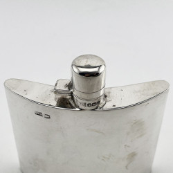 Smart Plain Walker & Hall Sterling Silver Hip Flask 1931