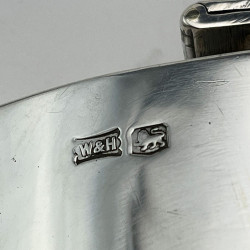 Smart Plain Walker & Hall Sterling Silver Hip Flask 1931
