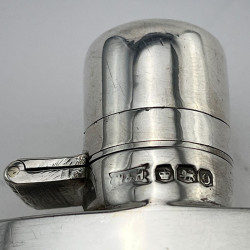 Smart Plain Walker & Hall Sterling Silver Hip Flask 1931