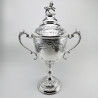 Very Large Victorian Silver Plated Lidded Trophy Cup (c.1895)