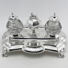 Large Victorian Martin & Hall Silver Plated Double Inkstand (c.1890)