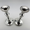 Elegant Pair of Georgian Style Sterling Silver Candlesticks