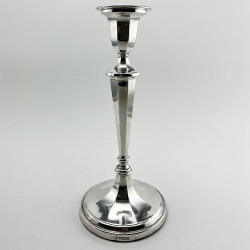 Elegant Pair of Georgian Style Sterling Silver Candlesticks