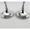 Elegant Pair of Georgian Style Sterling Silver Candlesticks