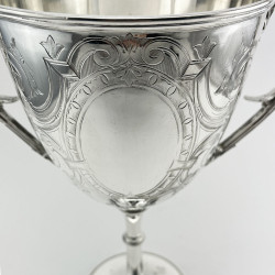 Impressive 25.4cm (10") High Victorian Silver Plated Trophy Cup