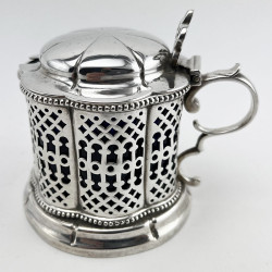 Pierced Victorian Sterling Silver Mustard Pot (1897)