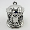 Pierced Victorian Sterling Silver Mustard Pot