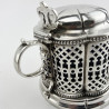 Pierced Victorian Sterling Silver Mustard Pot