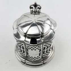 Pierced Victorian Sterling Silver Mustard Pot
