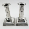 Elegant Pair Edwardian Sterling Silver Candlesticks (1906)