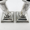 Elegant Pair Edwardian Sterling Silver Candlesticks