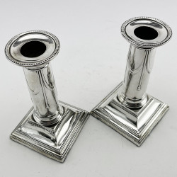 Elegant Pair Edwardian Sterling Silver Candlesticks
