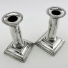 Elegant Pair Edwardian Sterling Silver Candlesticks