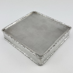 Superb Quality Sterling Silver Square Trinket Box