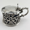 Ornate Early Victorian Sterling Silver Mustard Pot (1844)