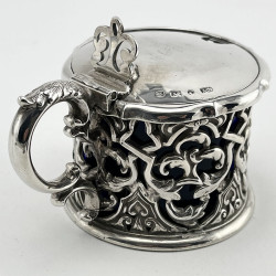 Ornate Early Victorian Sterling Silver Mustard Pot