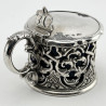 Ornate Early Victorian Sterling Silver Mustard Pot