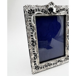 Late Victorian Rectangular Sterling Silver Photo Frame