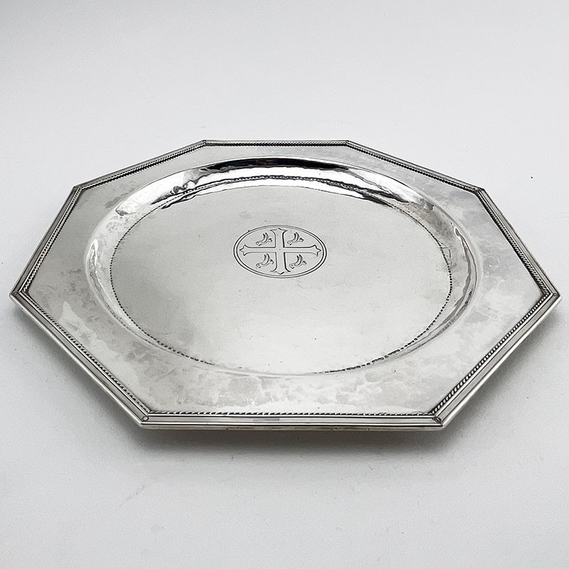 Unusual Ecclesiastical Church Sterling Silver Salver (1936)